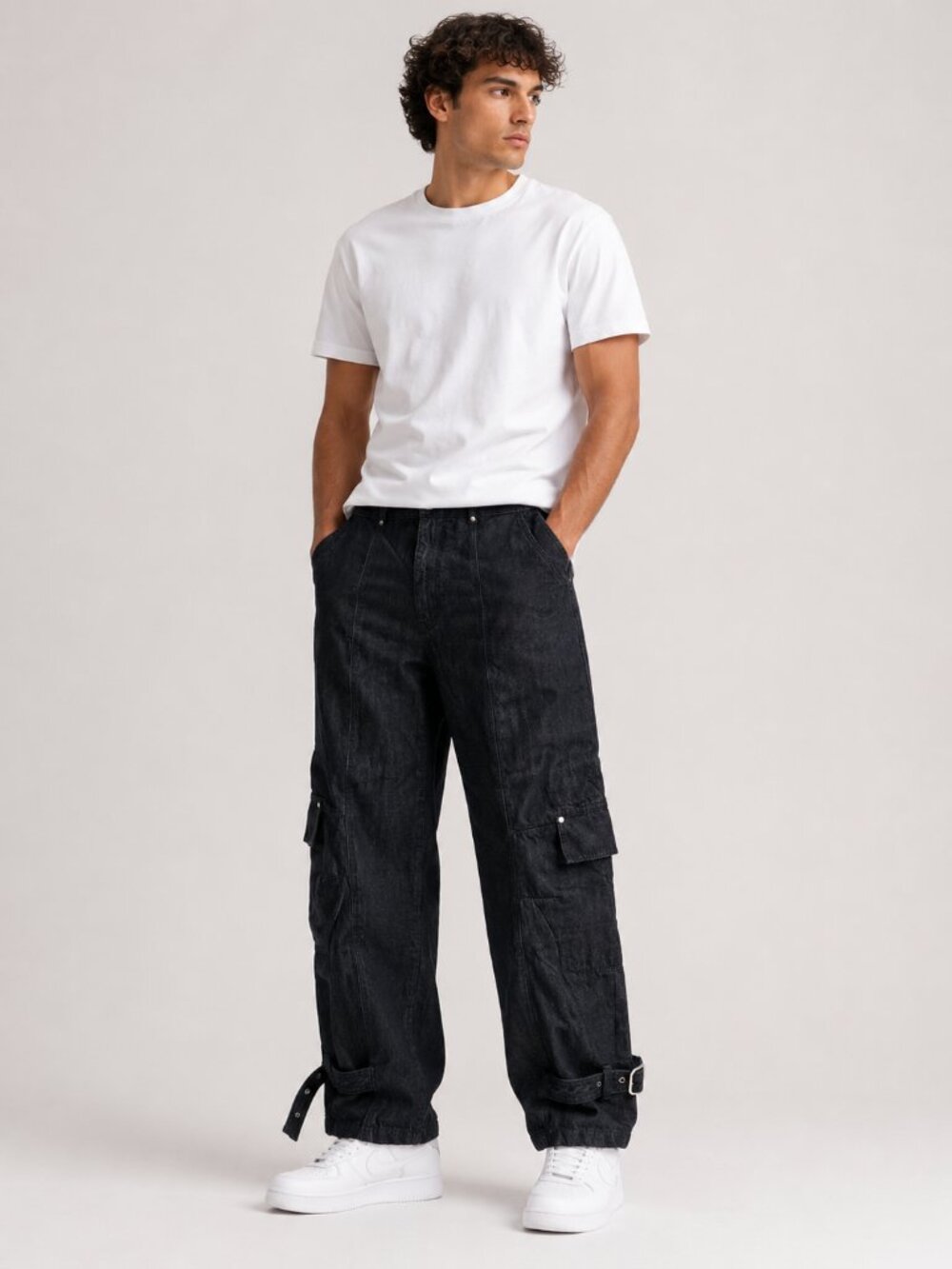 Zara NWT Cargo Wide Leg Jeans Size 34 | Blue Lyocell Blend | Original $99.90